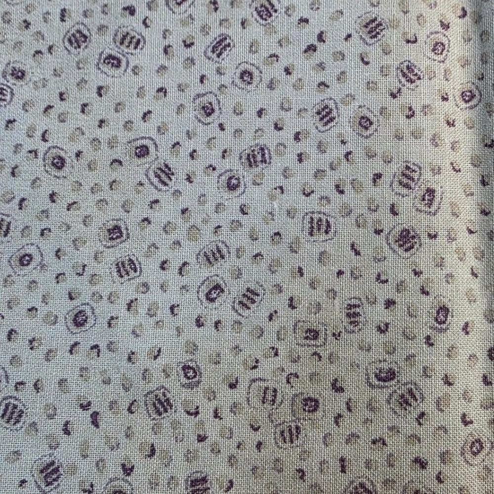 Classic Cottons Fabric Purple Tan Geometric Ditsy 2003 44x15in 1/4 Yard